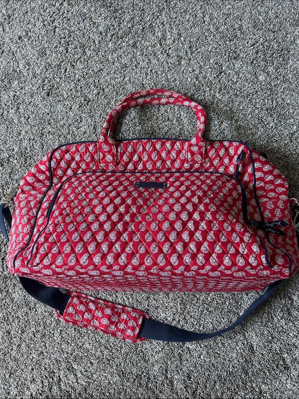 Vera Bradley Quilted Red Paisley-Print Travel Duffel